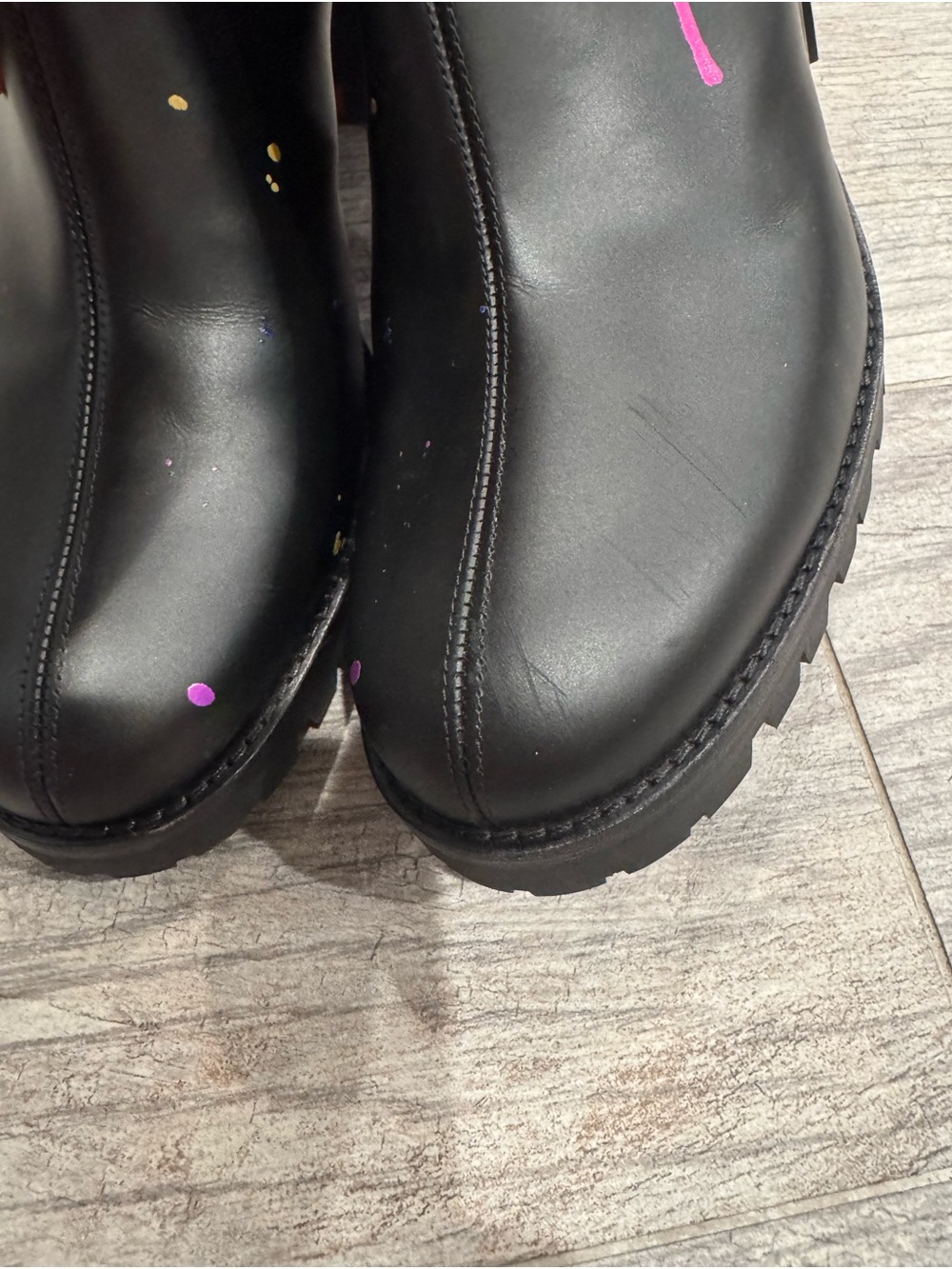 Christian Louboutin black graffiti love leather boots - Picture 4 of 12